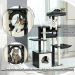 ZUN Modern Cat Tree 6 Levels Wooden Cat Tower with Sisal Scratching Posts, Roomy Condo, Spacious Perch, 83723792
