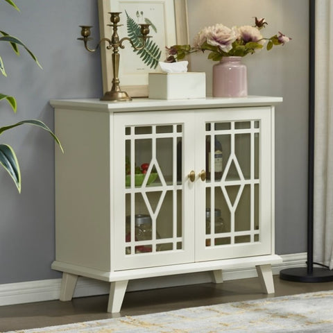ZUN Storage Cabinet with Shelf, White Sideboard Cabinet for Living Room, Hallway, Dining Room, Entryway W965141553