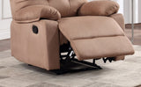 ZUN Contemporary Peat Color Plush Microfiber Motion Recliner Chair 1pc Couch Manual Motion Plush Armrest B011P163881