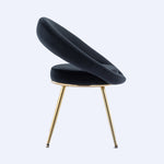 ZUN Black Velvet Modern accent/Conversation Lounge Chair With Gold Plated Legs, unique W117065090