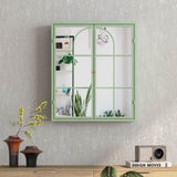 ZUN 23.62 "Vintage Two Door Wall Cabinet with Mirror, Three-level Entrance Storage Space for Living W757138630