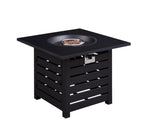 ZUN 32 in. x 24 in. 40000 BTU Square Black Metal Propane Gas Fire Pit Table with Gray Table Top W2053121955