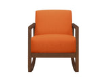 ZUN 1pc Rocker Accent Chair Modern Living Room Plush Cushion Orange Soft Upholstery Hardwood Frame B011126014