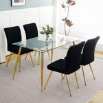 ZUN Modern Black teddy wool dining chair, upholstered chair with fabric accent side chair with W210127518