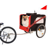 ZUN Outdoor Heavy Duty Foldable Utility Pet Stroller Dog Carriers Bicycle Trailer W1364138519