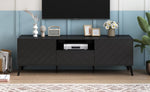 ZUN U-Can Modern TV Stand for 70 inch TV, Entertainment Center with Adjustable Shelves, 1 Drawer and WF306723AAB