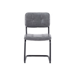 ZUN Light grey modern simple style dining chair PU leather black metal pipe dining room furniture chair W29980861