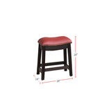 ZUN Burgundy PU Upholstery Stool, Set of 2 SR011820