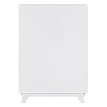 ZUN Wooden Wardrobe Cabinet with Hanging Rod, Storage Armoires with Doors ,White WF320864AAK