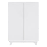 ZUN Wooden Wardrobe Cabinet with Hanging Rod, Storage Armoires with Doors ,White WF320864AAK