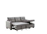 ZUN 77 Inch Reversible Sectional Storage Sleeper Sofa Bed L-Shape 2 Seat Sectional Chaise With Storage W120343142