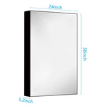 ZUN Aluminum, x Inches, Bathroom Medicine with Mirror, Recessed or Surface Mount Bathroom Wall W1272114895