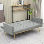 ZUN Convertible Futon Sofa Bed, Modern Reclining Futon Loveseat Couch with 2 Pillowa Sleeper Sofa for W2272141141