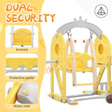 ZUN Toddler Slide and Swing Set 5 in 1, Kids Playground Climber Slide Playset with Basketball Hoop PP304159AAL