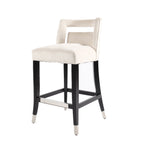 ZUN Suede Velvet Barstool with nailheads Dining Room Chair 2 pcs Set - 26 inch Seater height W57054079