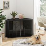 ZUN 47.24"Spacious Dog Cage with Tempered Glass, for Corner of Living Room, Hallway, Study and Other W757130162