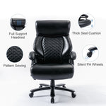 ZUN Big and Tall 400lbs Office Chair- Adjustable Lumbar Support Quiet Wheels Heavy Duty Metal Base, High W1411122588