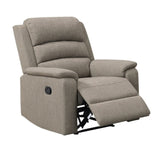 ZUN Modern Light Brown Color Burlap Fabric Recliner Motion Recliner Chair 1pc Couch Manual Motion Living B011133824