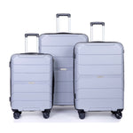 ZUN Hardshell Suitcase Spinner Wheels PP Luggage Sets Lightweight Suitcase with TSA Lock,3-Piece Set W28452159