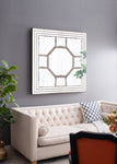 ZUN 48"x48" Antique Style Decorative Square Wall Mirror with Mirrored Frame, Wall Decor for Living Room W2078126897