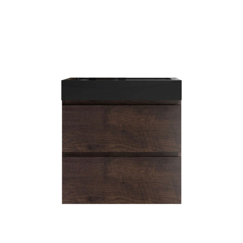 ZUN Alice-24W-105,Wall mount cabinet WITHOUT basin,Walnut color,With two drawers W1865110047