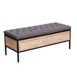 ZUN 48'' Ottoman with Storage for Bedroom Upholstered Storage Benches Wood JOY End of Bed Bench W1757124029