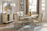 ZUN Traditional Design Silver Finish Dining Side Chairs 2pc Set Wood Frame Crystal Button-Tufted Back B01152165