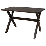 ZUN TOPMAX Farmhouse Rustic Wood Kitchen Dining Table with X-shape Legs, Brown WF198242AAD