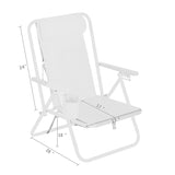ZUN Portable High Strength Beach Chair with Adjustable Headrest Blue 99460325