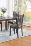 ZUN Grey Finish Dinette 5pc Set Kitchen Breakfast Table w wooden Top Upholstered Cushion Chairs B01146568
