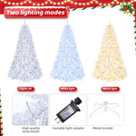 ZUN 8ft White 670 Lights Warm Color 8 Modes 2008 Branch Christmas Tree White 97518293