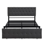 ZUN Full Size Storage Bed Metal Platform Bed with a Big Drawer - Gray WF212444AAE