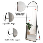ZUN The 3st generation of floor mounted full length mirrors. Aluminum alloy metal frame arched wall W1151125607