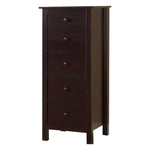 ZUN Transitional Espresso Compact Design 5-Drawer Chest Bedroom / Small Living Space Chest of drawers B011P163369