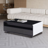 ZUN Modern Smart Coffee Table with Built-in Fridge, Bluetooth Speaker, Wireless Charging Module, Touch W1172141167