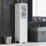 ZUN Tall Bathroom Cabinet, Freestanding Storage Cabinet with Drawer and Doors, MDF Board, Acrylic Door, WF289427AAK