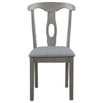 ZUN TOPMAX Rustic Wood Padded Dining Chairs for 4, Grey WF290162AAE
