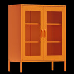 ZUN Metal Storage Cabinet with Mesh Doors, Steel Display Cabinets with Adjustable Shelves for Bathroom 79702172