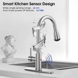 ZUN Touchless Kitchen Faucet-Smart Kitchen Sink Faucet sensor, 4Mode Pull Down Kitchen Sprayer, W108366782