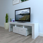 ZUN Household Decoration LED TV Cabinet with Two Drawers White 02686432