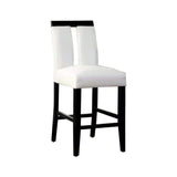 ZUN Set of 2 Chairs Black And White Leatherette Beautiful Padded Counter height Chairs Slit Back Design HS11CM3559PC-ID-AHD
