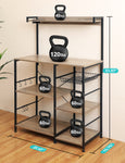 ZUN Baker’s Rack with Power Outlet, 6-Tier Kitchen Storage Rack, Coffee Bar with Storage Basket, 70455314