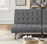 ZUN Blue Grey Modern Convertible Sofa 1pc Set Couch Polyfiber Plush Tufted Cushion Sofa Living Room HS00F8501-ID-AHD