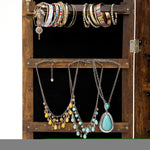 ZUN Fashion Simple Jewelry Storage Mirror Cabinet With LED Lights Can Be Hung On The Door Or Wall 70953376