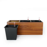 ZUN 3-Liner Self-watering Rectangle Planter Box - Dark Wood B046P144675