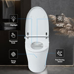 ZUN Smart Toilet Bidet Combo with Self-Cleaning Nozzle,Upmarket Compact Dual Flush Toilet 1/1.28 WF314231AAA