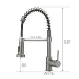 ZUN Commercial Kitchen Faucet with Pull Down Sprayer, Single Handle Single Lever Kitchen Sink Faucet W1932P154721