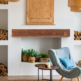 ZUN 72" Rustic Wood Fireplace Mantel,Wall-Mounted & Floating Shelf for Home Decor W1390138525