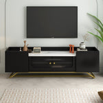 ZUN ON-TREND Sleek Design TV Stand with Fluted Glass, Contemporary Entertainment Center for TVs Up to WF314501AAB