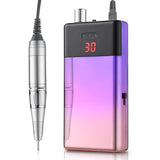 ZUN Electric Professional Nail Drill Kit - gradient purple color with mirrored for manicure lovers, 36692478